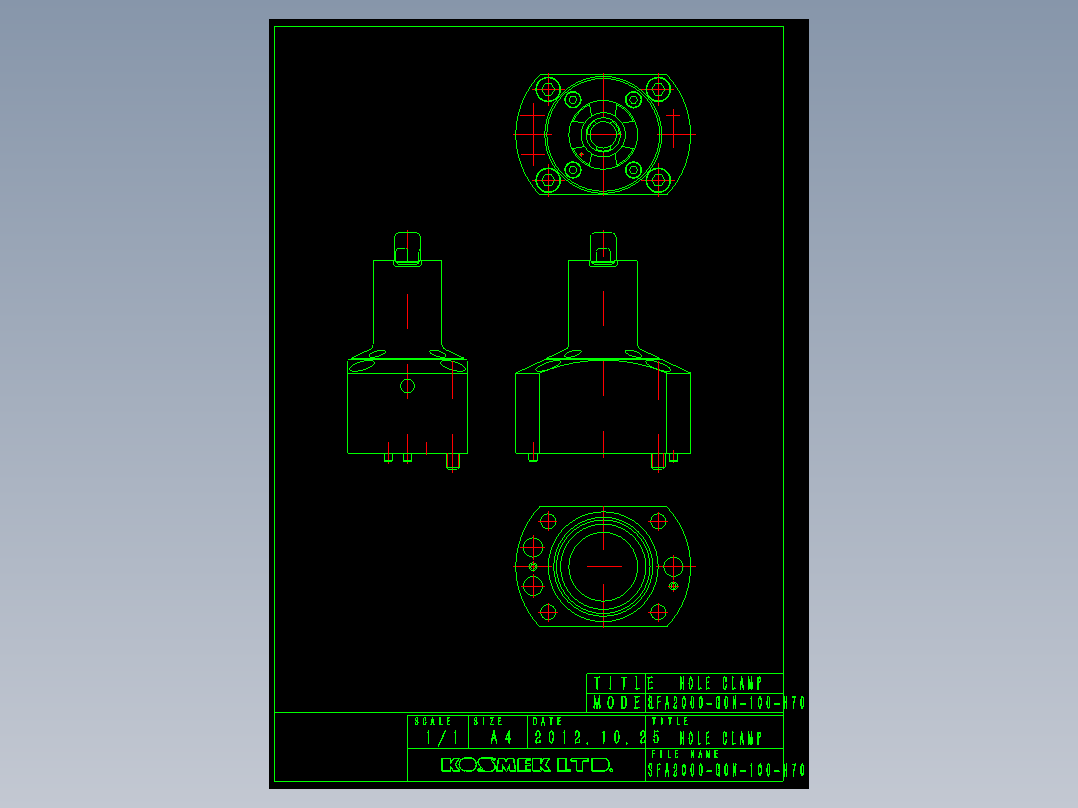 KOSMEKSFA2000-G0N-100-H70多系列多零件图纸模型多系列多零件图纸模型