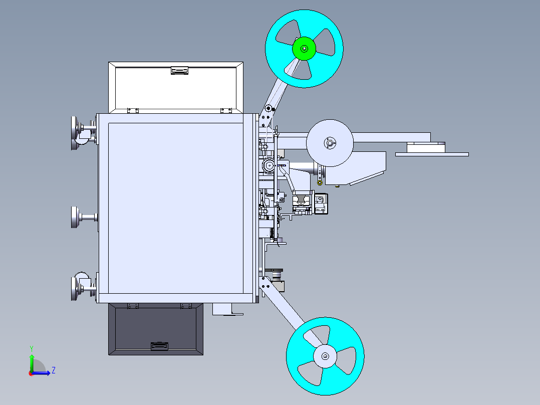 SATA7+6PIN自动检测包装机sw18可编辑左视图