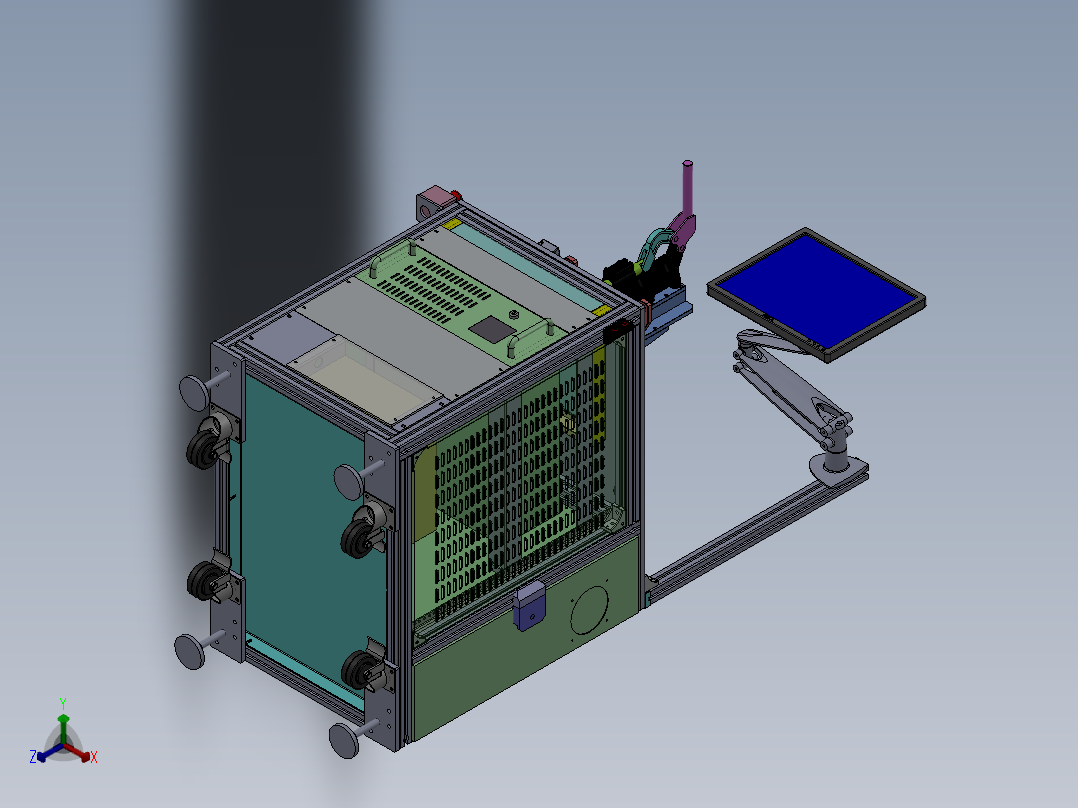 汽车功放盒手动检测设备sw20可编辑正等轴测图