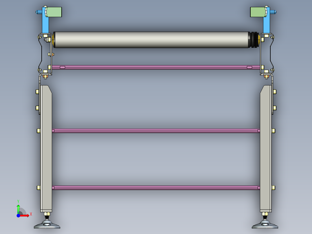 滚子传送机器前视图