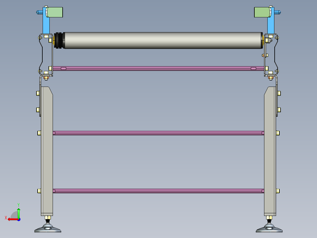 滚子传送机器后视图