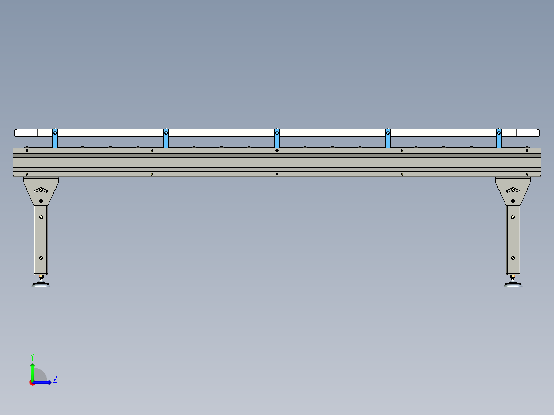 滚子传送机器左视图