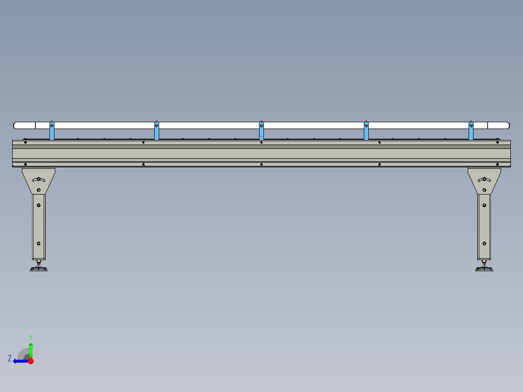 滚子传送机器右视图