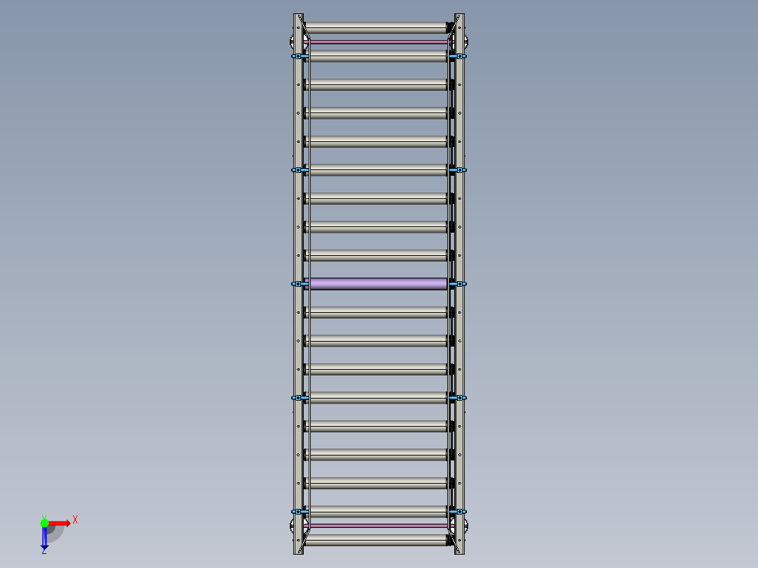 滚子传送机器俯视图