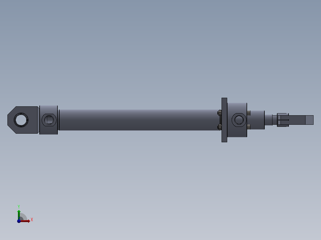 磨床型液压缸（带前法兰固定） 63x40x600mm前视图