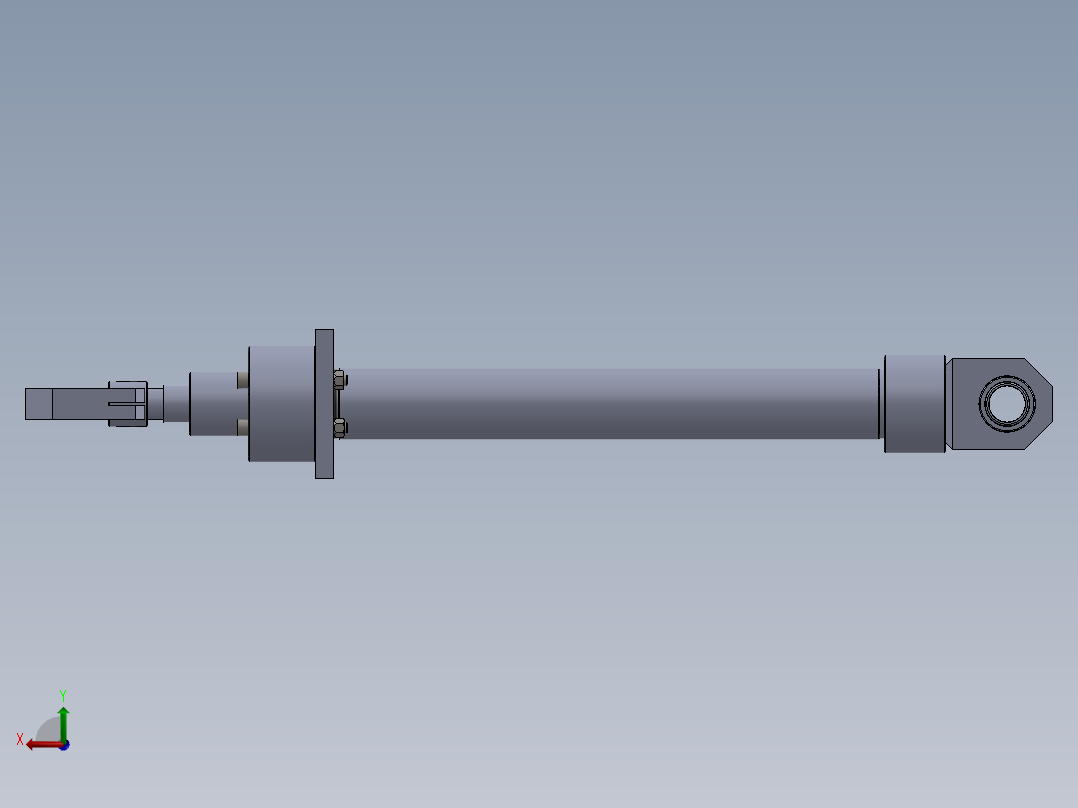 磨床型液压缸（带前法兰固定） 63x40x600mm后视图