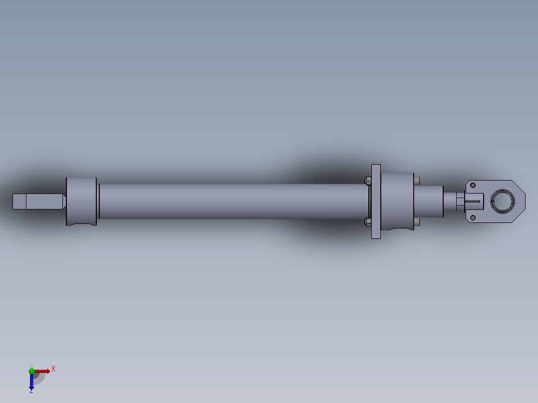 磨床型液压缸（带前法兰固定） 63x40x600mm俯视图