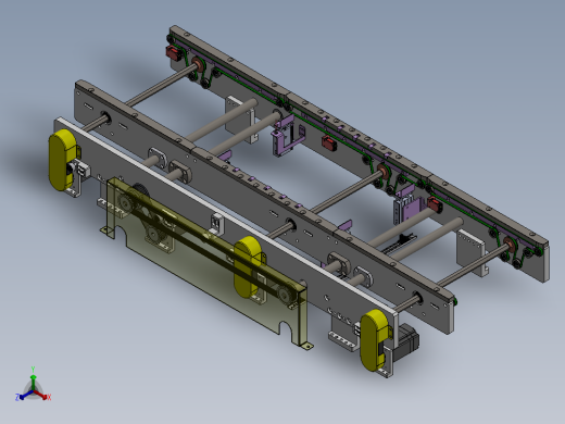 可调节宽度的双列皮带输送组件