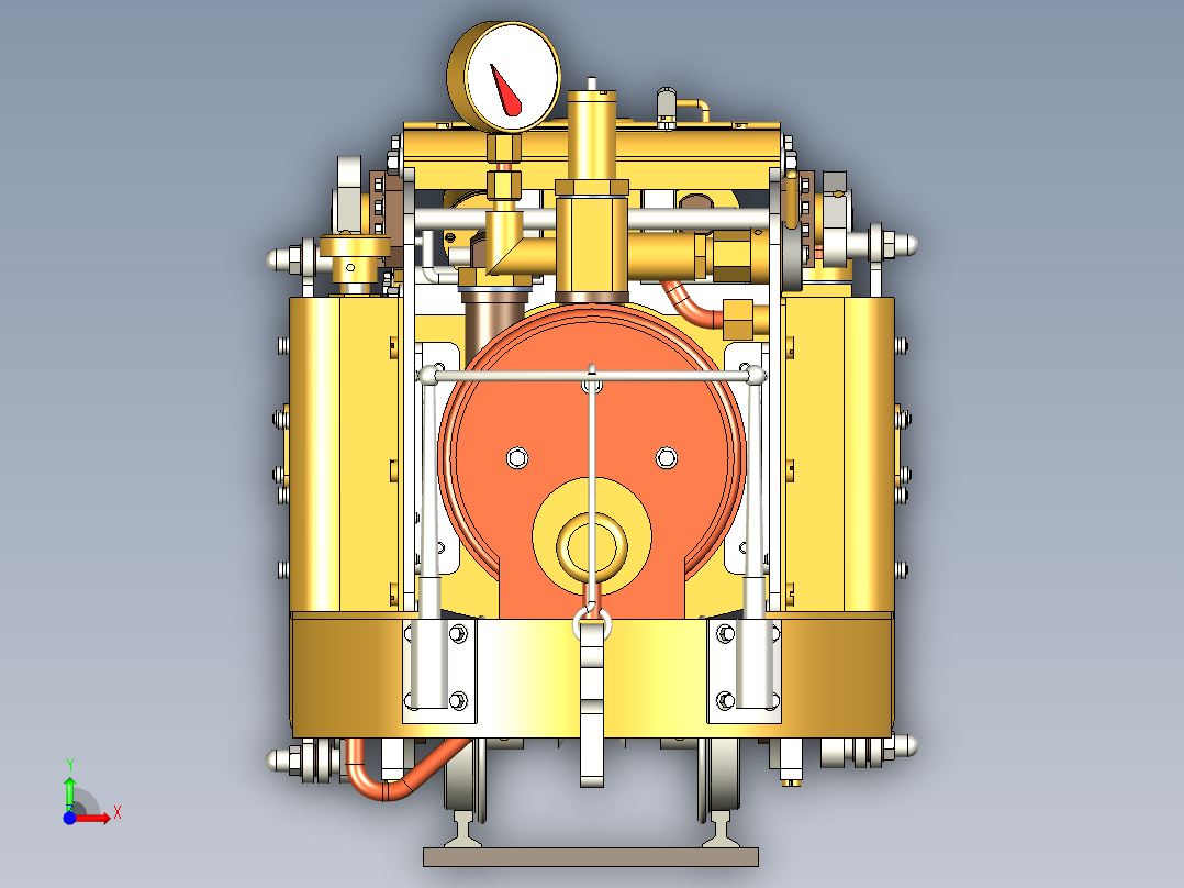 火车机车列车guinness-locomotive-1833-模型格式为 stp前视图
