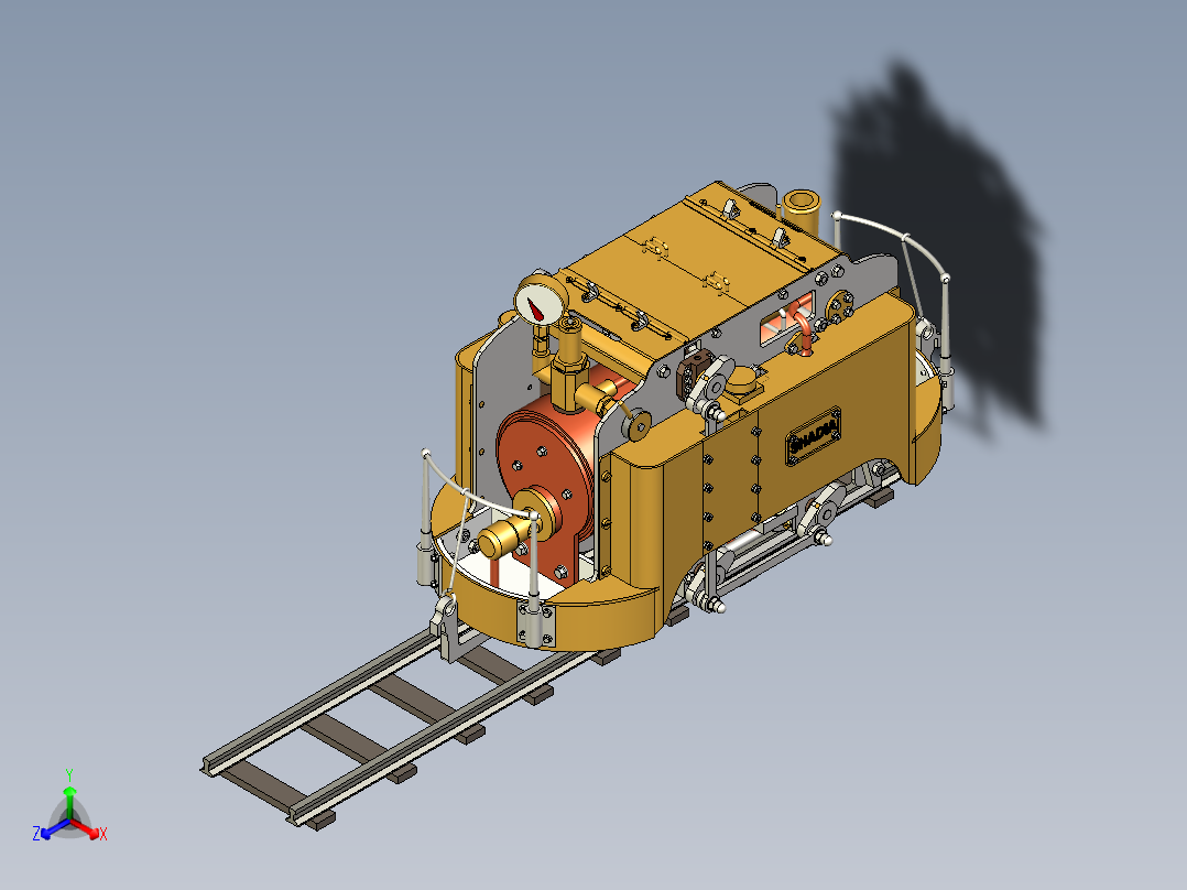 火车机车列车guinness-locomotive-1833-模型格式为 stp正等轴测图