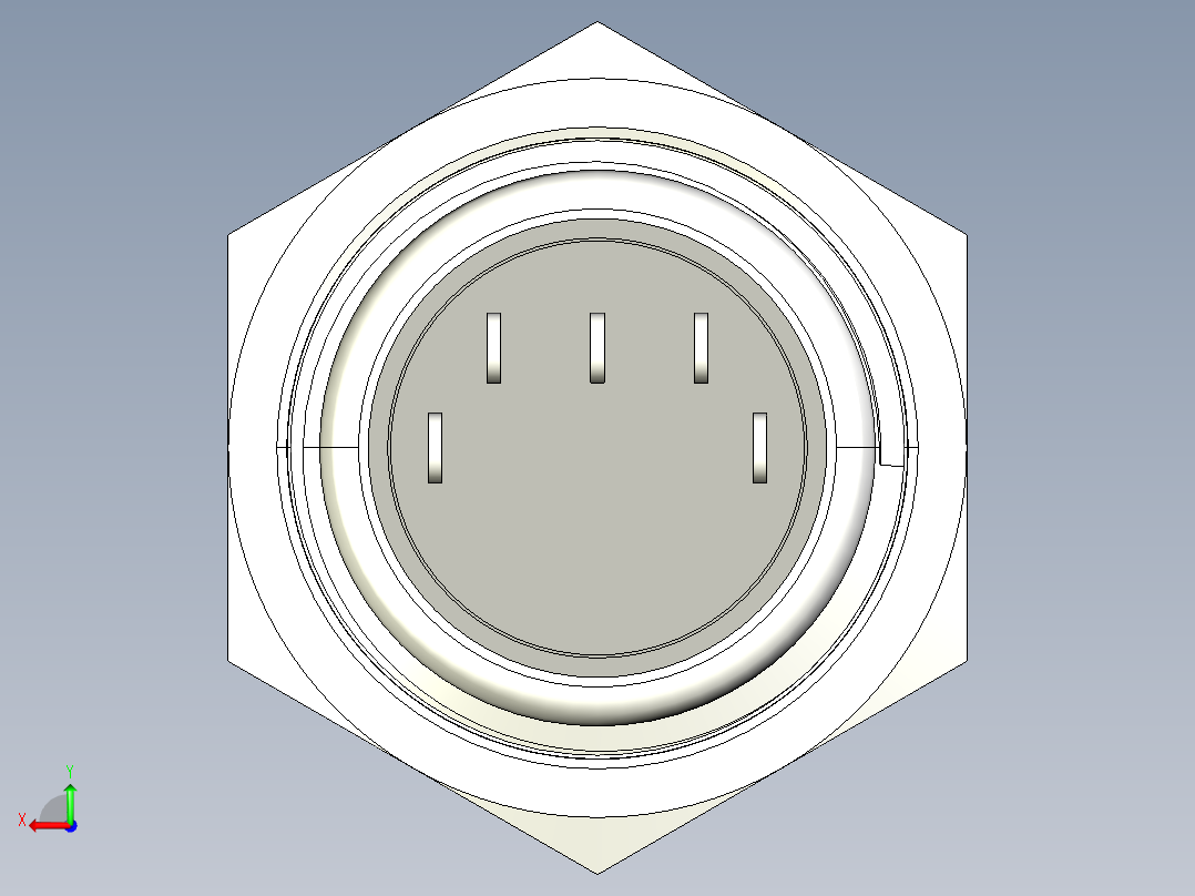 金属带锁16mm LED照明电源按钮开关后视图