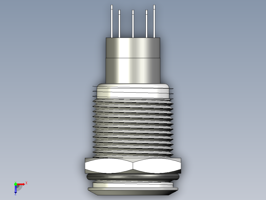 金属带锁16mm LED照明电源按钮开关俯视图