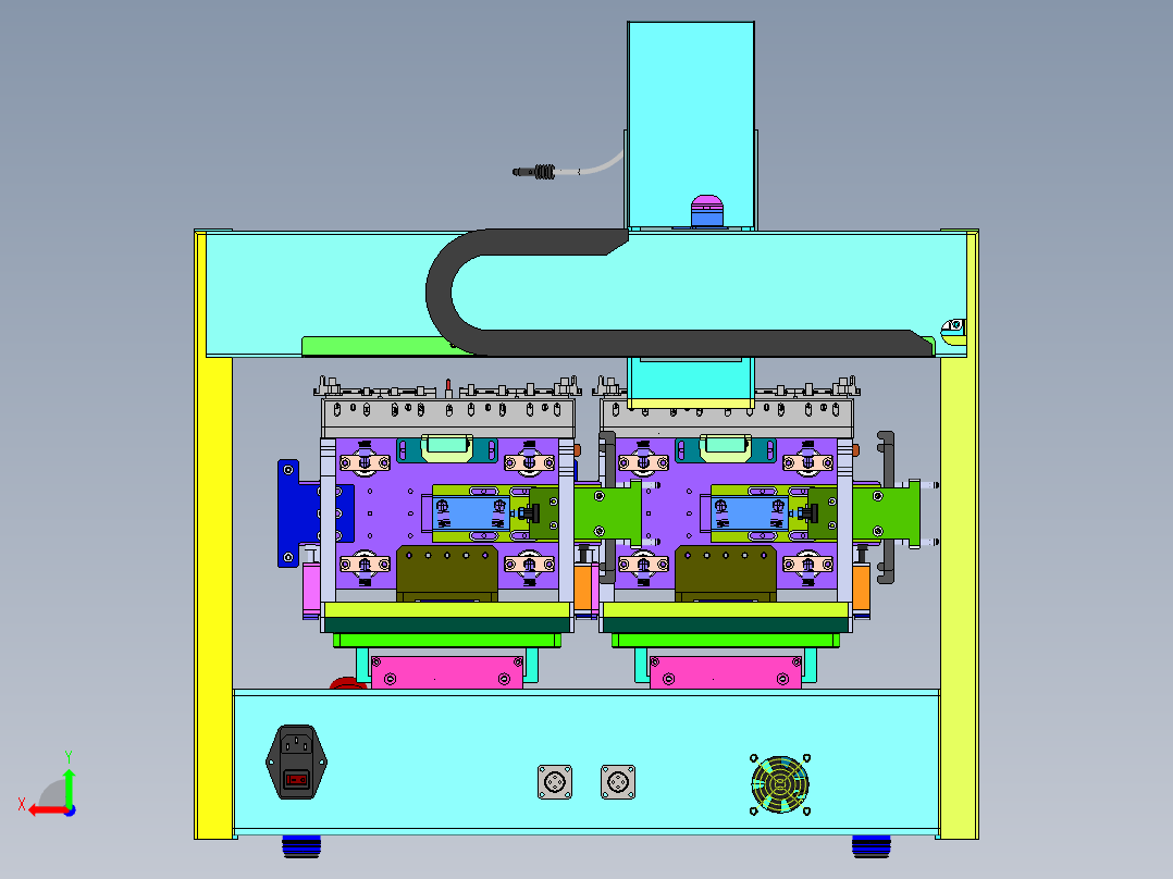 一套三轴桌上型自动点胶机图纸后视图