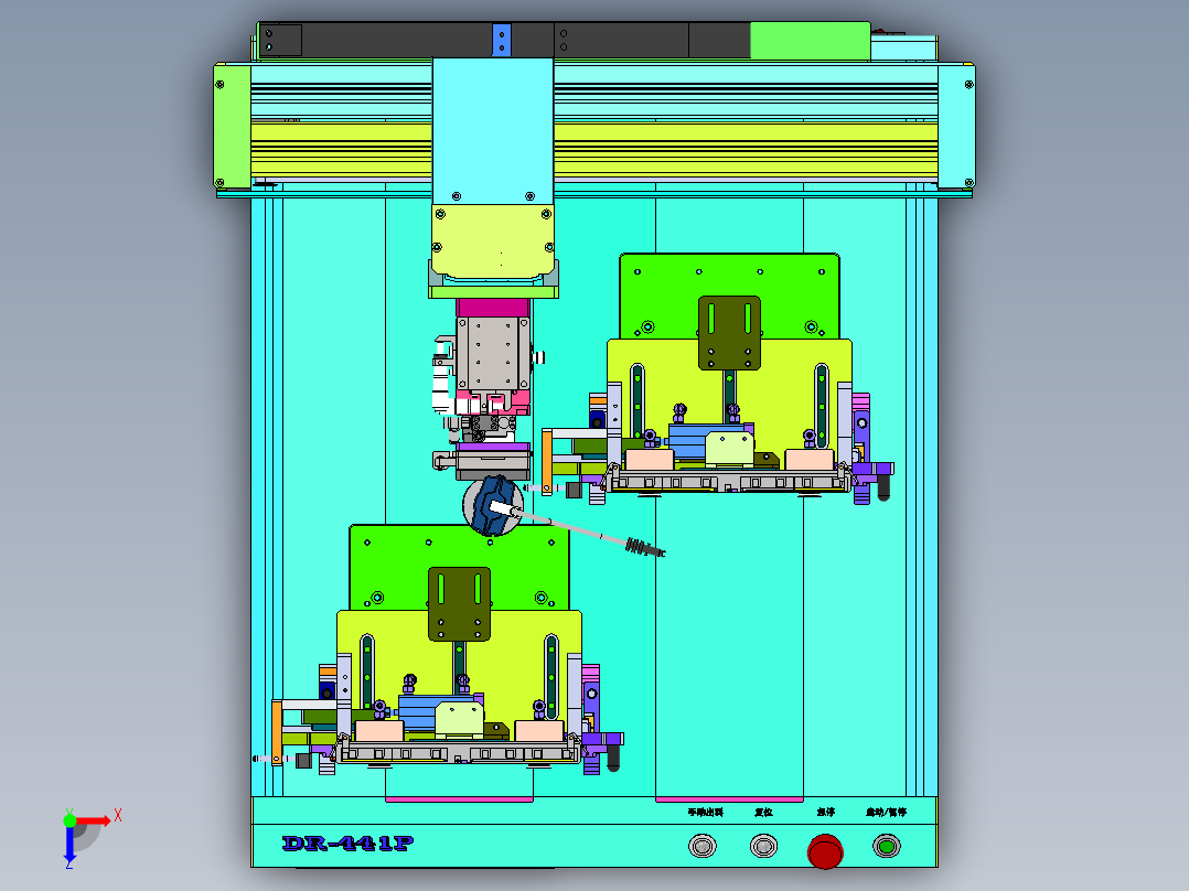 一套三轴桌上型自动点胶机图纸俯视图