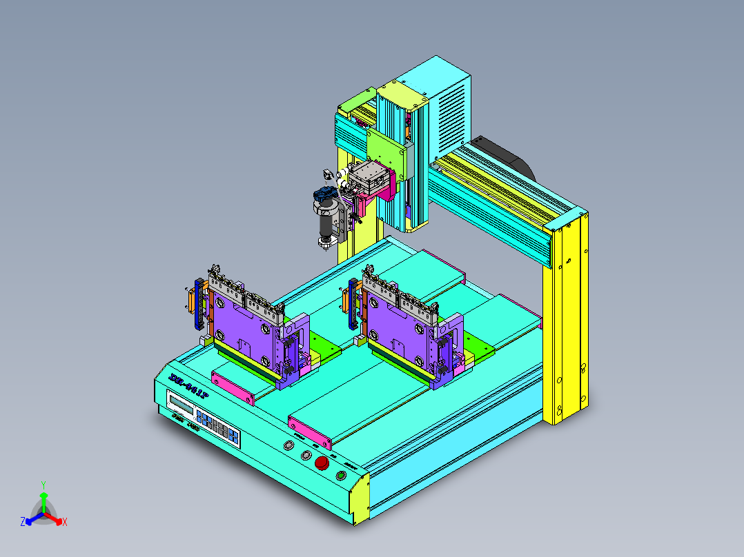 一套三轴桌上型自动点胶机图纸正等轴测图