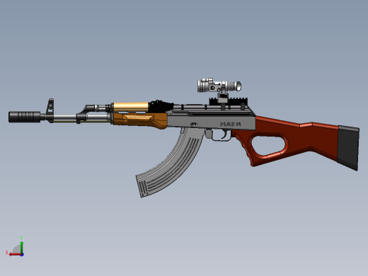 手枪左轮冲锋枪老式狙击步枪设计3D图纸kalashnikov-ak47nbq-1 2 STP SW UG X_T后视缩略图