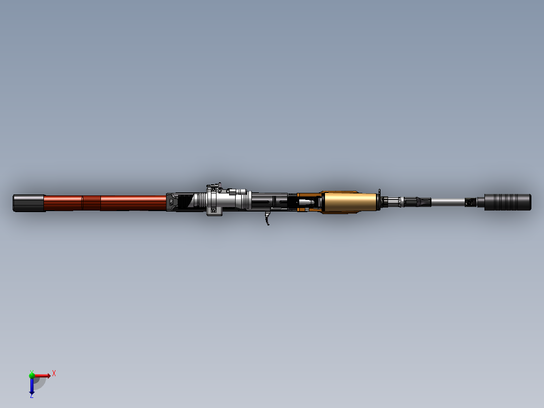 手枪左轮冲锋枪老式狙击步枪设计3D图纸kalashnikov-ak47nbq-1 2 STP SW UG X_T俯视图