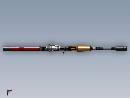 手枪左轮冲锋枪老式狙击步枪设计3D图纸kalashnikov-ak47nbq-1 2 STP SW UG X_T俯视缩略图