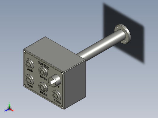 YWP200K4-09-09-00按钮盒组件(裁断贴胶)正等轴测缩略图