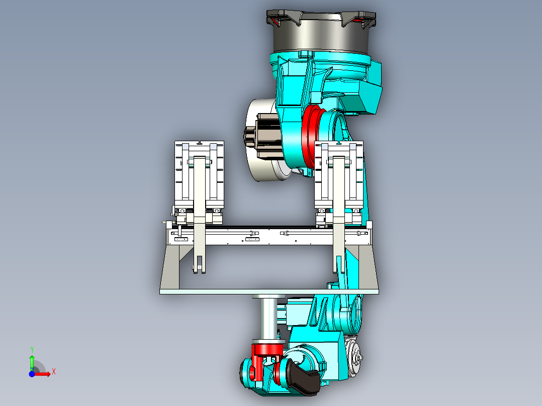 方管自动化抱具设计（机器人抓取）前视图