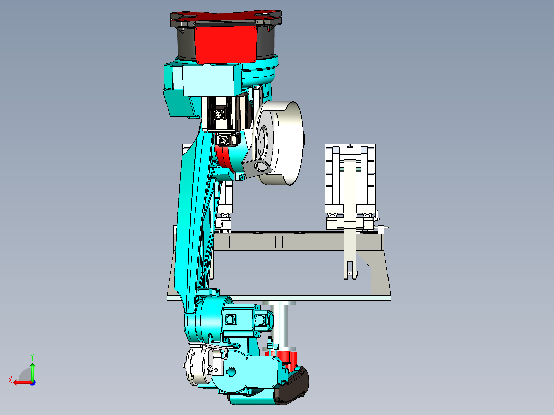 方管自动化抱具设计（机器人抓取）后视图
