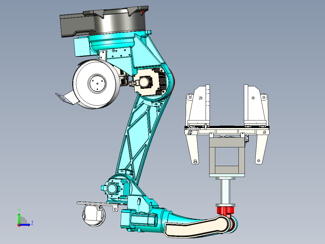 方管自动化抱具设计（机器人抓取）左视图