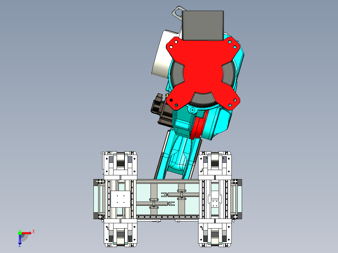 方管自动化抱具设计（机器人抓取）俯视图