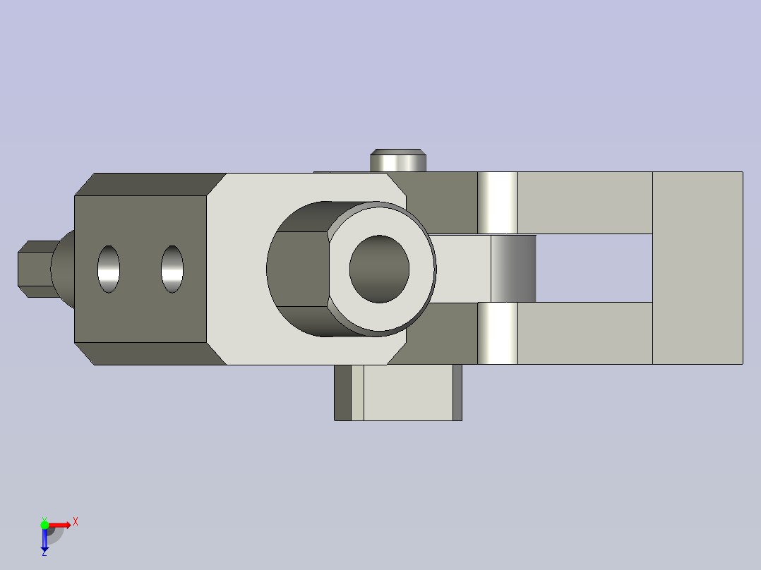 探头角度调节组件俯视图