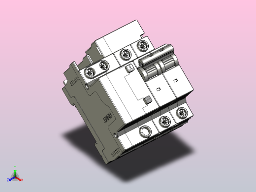 NXBFLE-63&amp;2P剩余电流动作断路器三维模型202307
