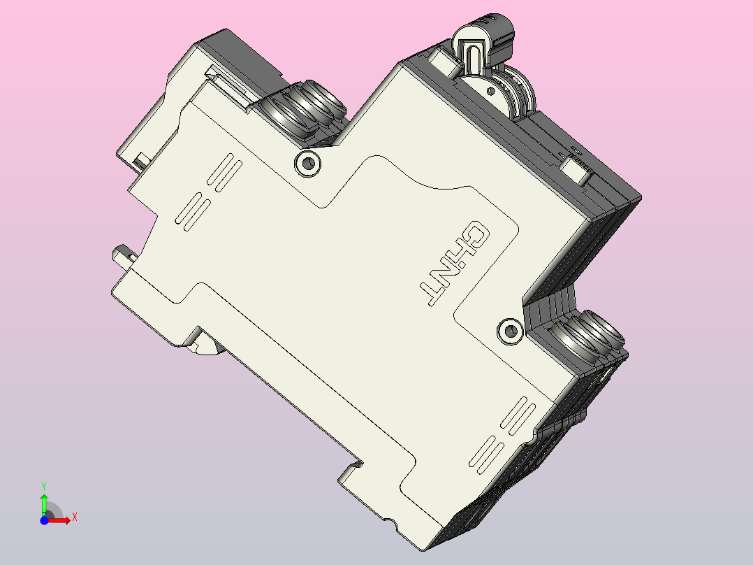 NXBFLE-63&amp;2P剩余电流动作断路器三维模型202307前视图