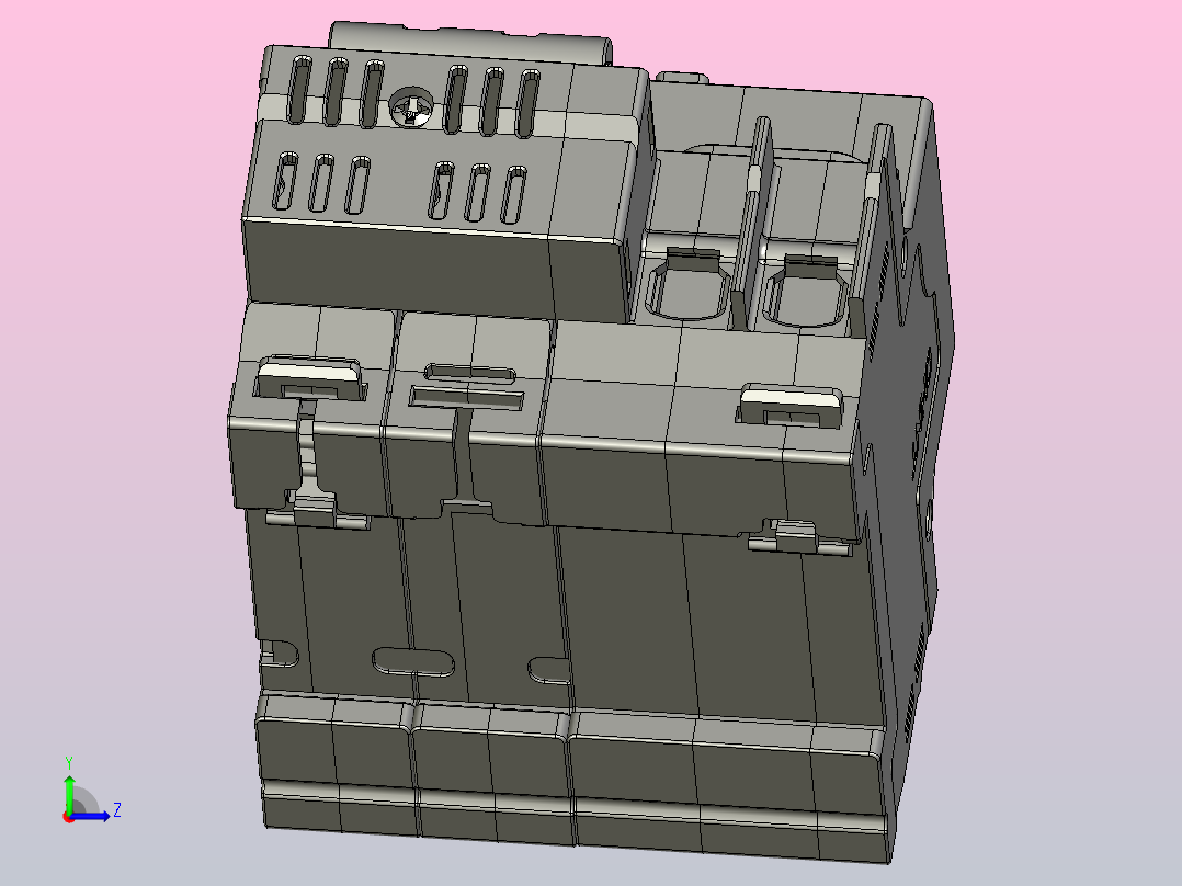 NXBFLE-63&amp;2P剩余电流动作断路器三维模型202307左视图