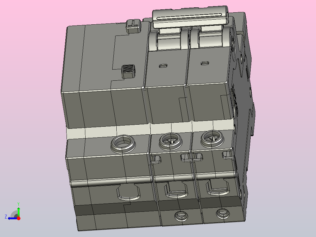 NXBFLE-63&amp;2P剩余电流动作断路器三维模型202307右视图