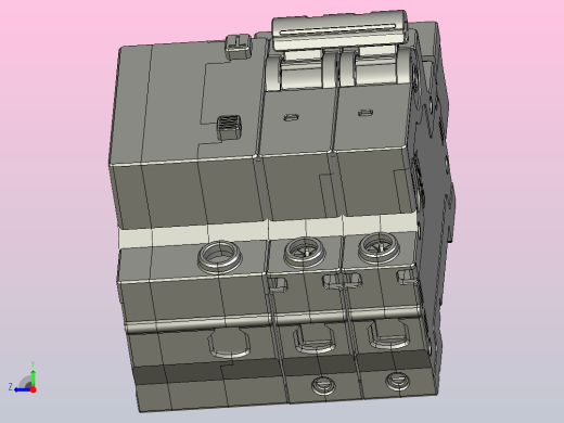 NXBFLE-63&amp;2P剩余电流动作断路器三维模型202307右视缩略图