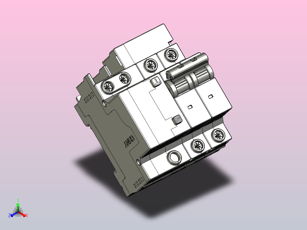 NXBFLE-63&amp;2P剩余电流动作断路器三维模型202307正等轴测图