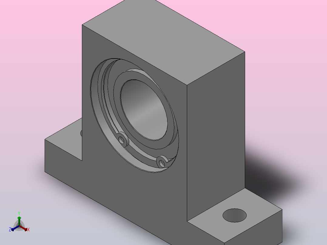 双轴承短T型轴承座组件_BDTS-6005-2Z-50-A主视图