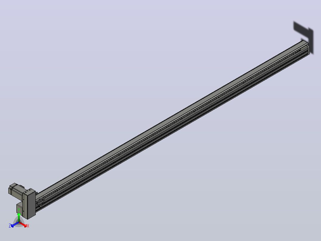 皮带直线轴半封闭可选导轨TPA-HNB-65S-90-L2050-RU-Y-P10-N3正等轴测图