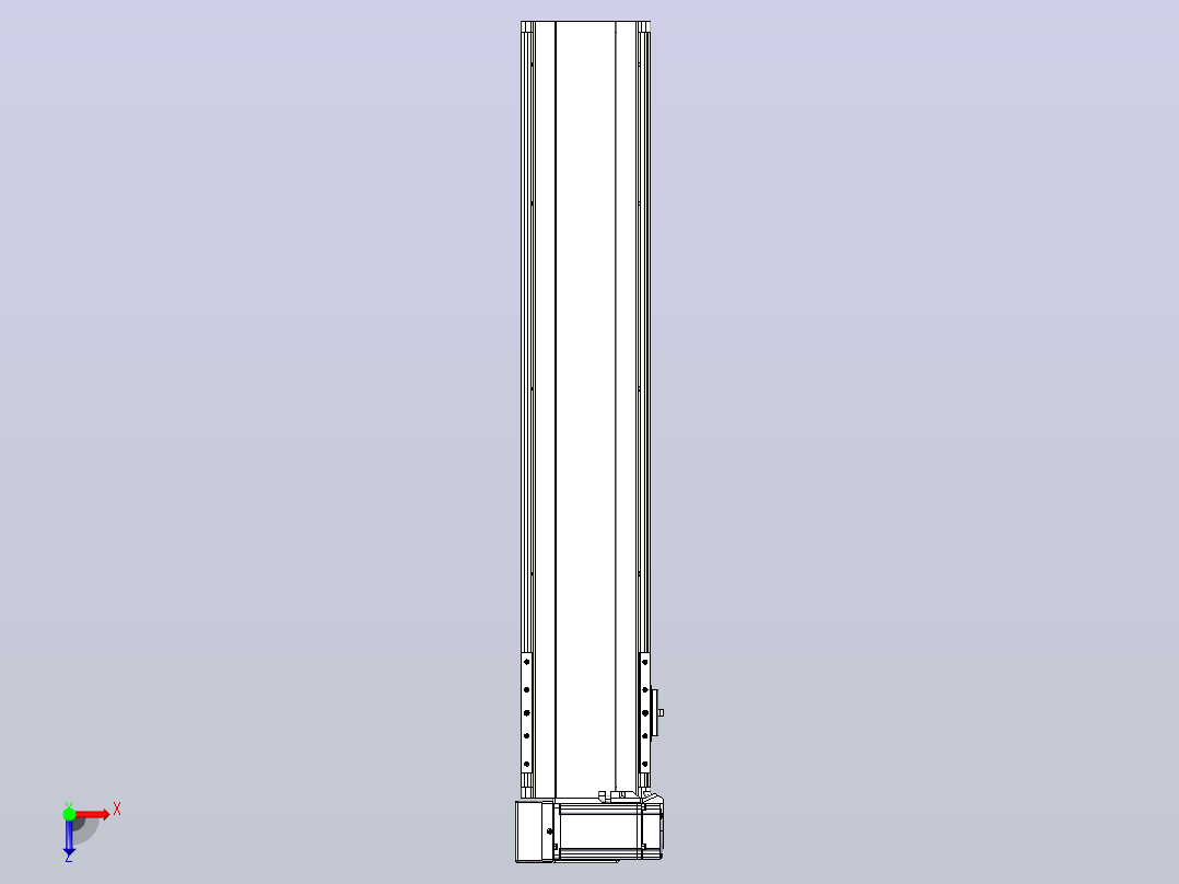 皮带直线轴半封闭可选导轨TPA-HNB-140D-120-L600-LU-Y-P40-N3俯视图
