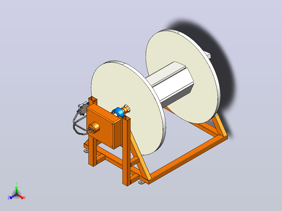 电缆卷绕机cable-winder-and-similar-1832-模型格式为 igs主视图