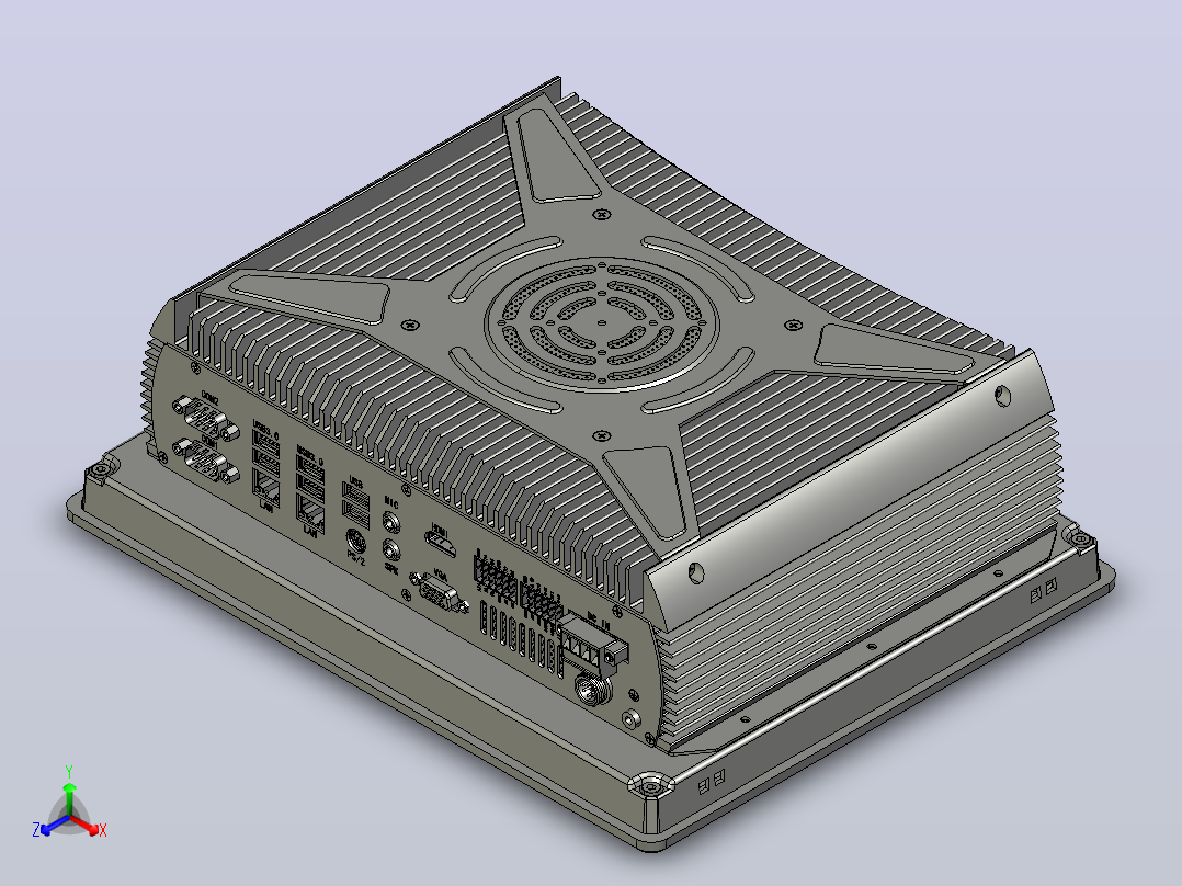 P12RF-700工业平板电脑 ABOX-700系列正等轴测图