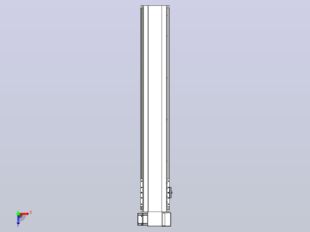 皮带直线轴半封闭可选导轨TPA-HNB-140D-120-L750-RP-Y-P40-N3俯视图