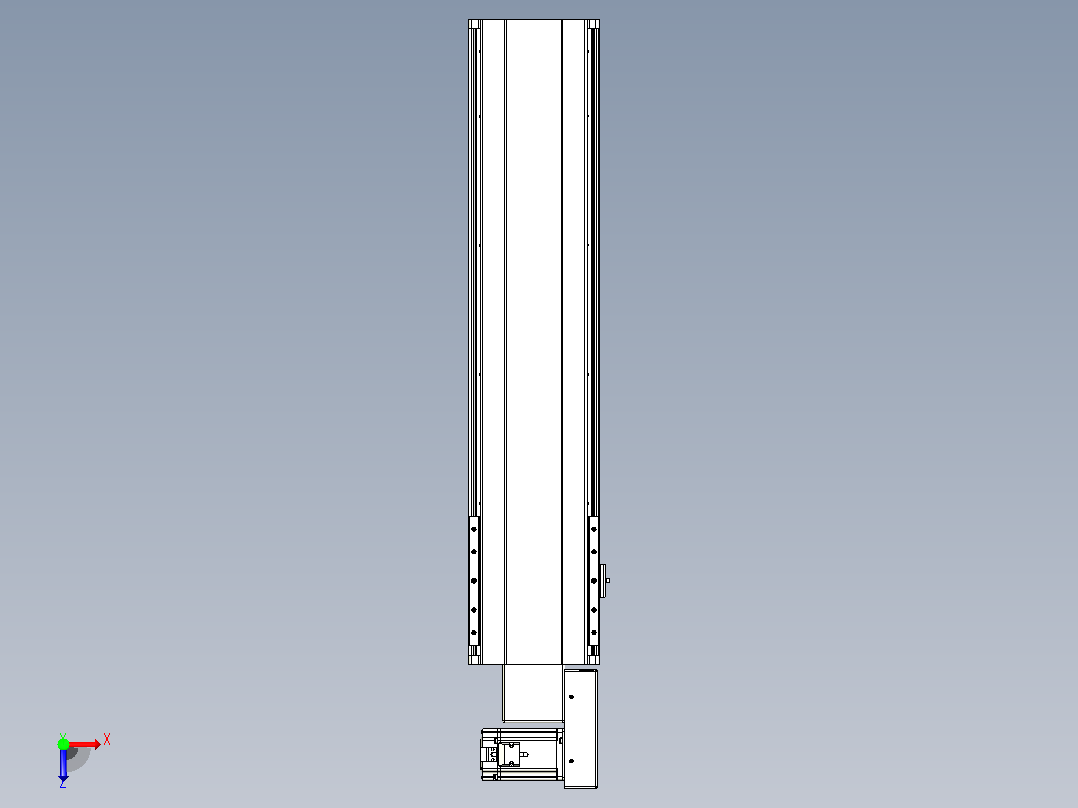 皮带直线轴半封闭可选导轨TPA-HNB-202D-140-L650-MR-Y-P75-N3俯视图