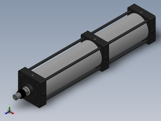 10A-5(N)系列三位步进气缸[10A-5(N) SD 125×300╱200 SD]正等轴测缩略图