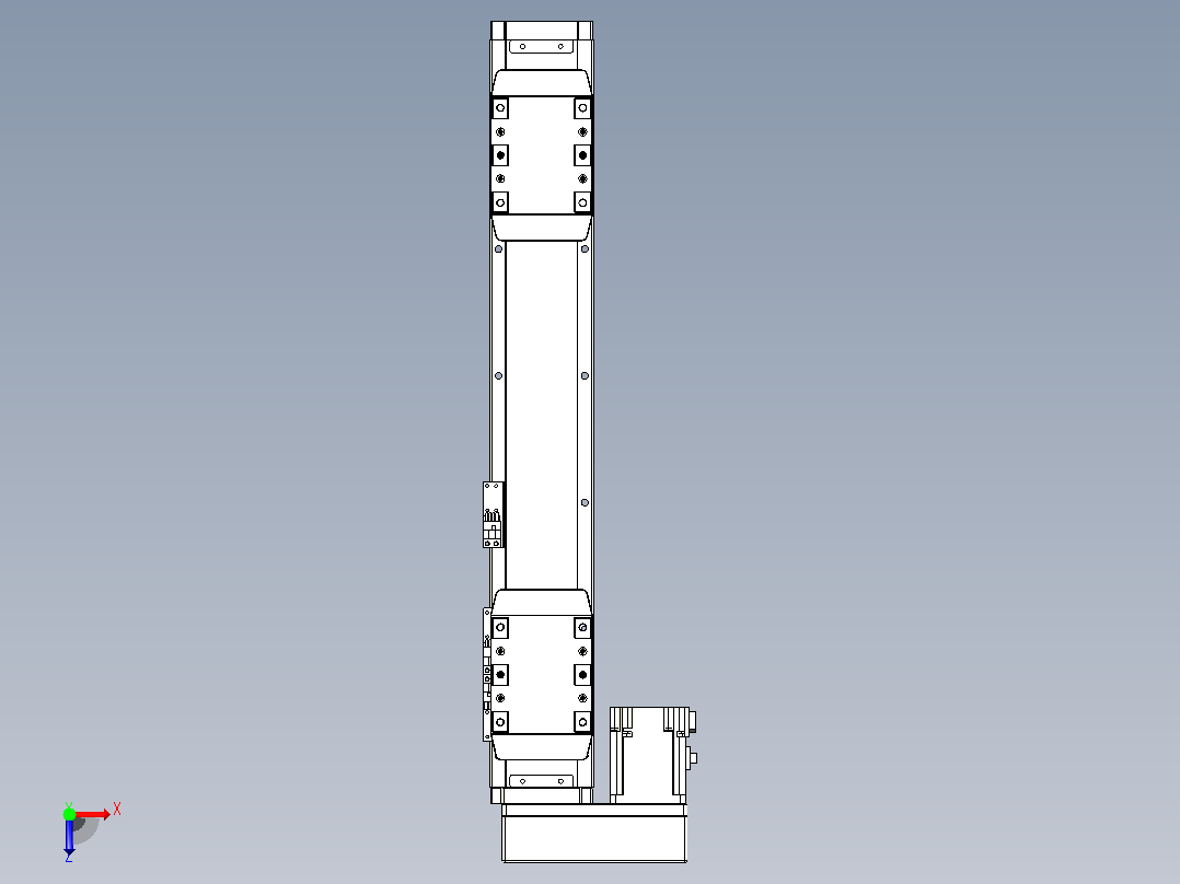滚珠丝杠线性轴TPA-GCRS-80-1610C-L100-ML-M20-N3俯视图