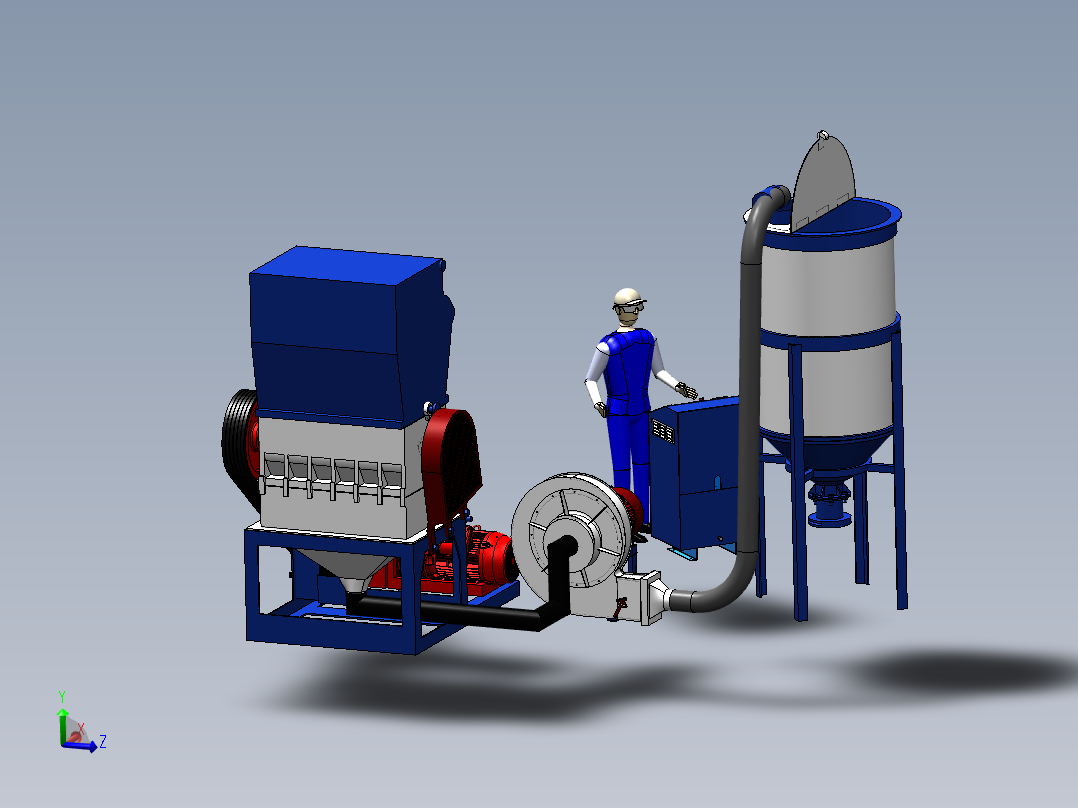 塑料破碎机（重型）【彩红网3D模型-caired.com】