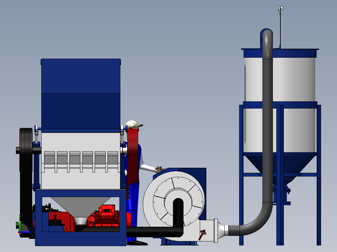 塑料破碎机（重型）【彩红网3D模型-caired.com】左视图
