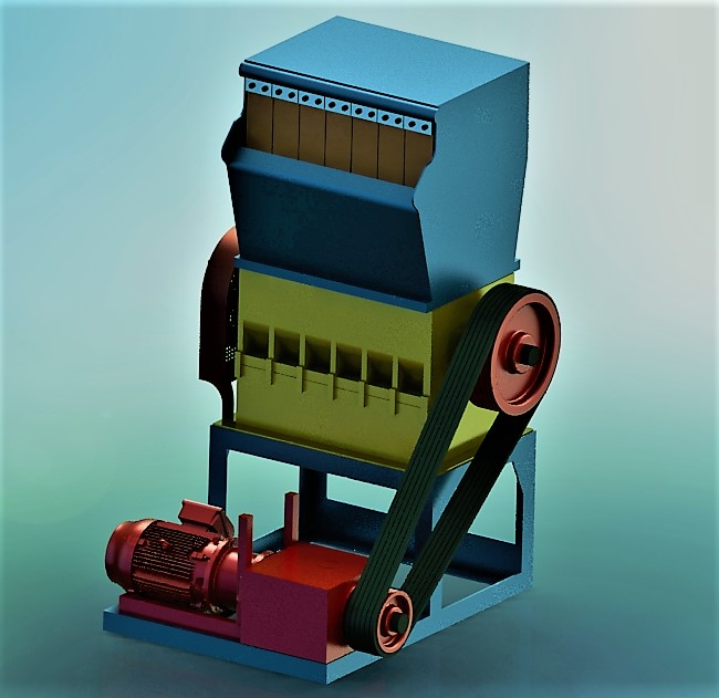 塑料破碎机（重型）【彩红网3D模型-caired.com】