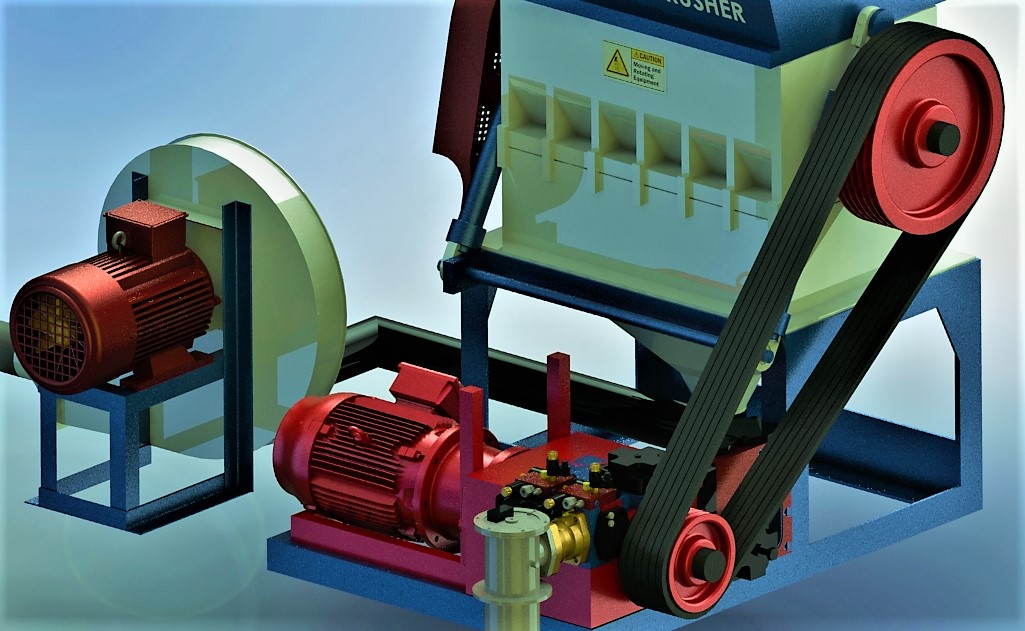 塑料破碎机（重型）【彩红网3D模型-caired.com】