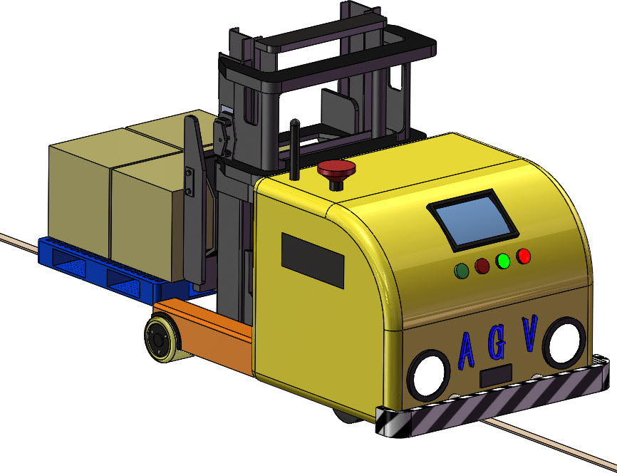 12套 AGV自动导引运输车打包下载SW含特征