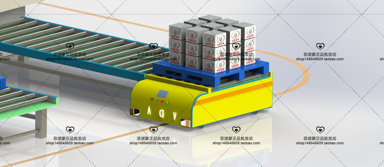 12套 AGV自动导引运输车打包下载SW含特征