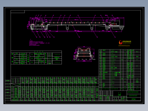 可逆配仓带式输送机B=800全套图19张